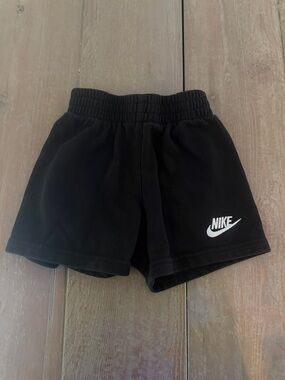Nike Black Kids' Elastic Waist Athletic Shorts with White Logo